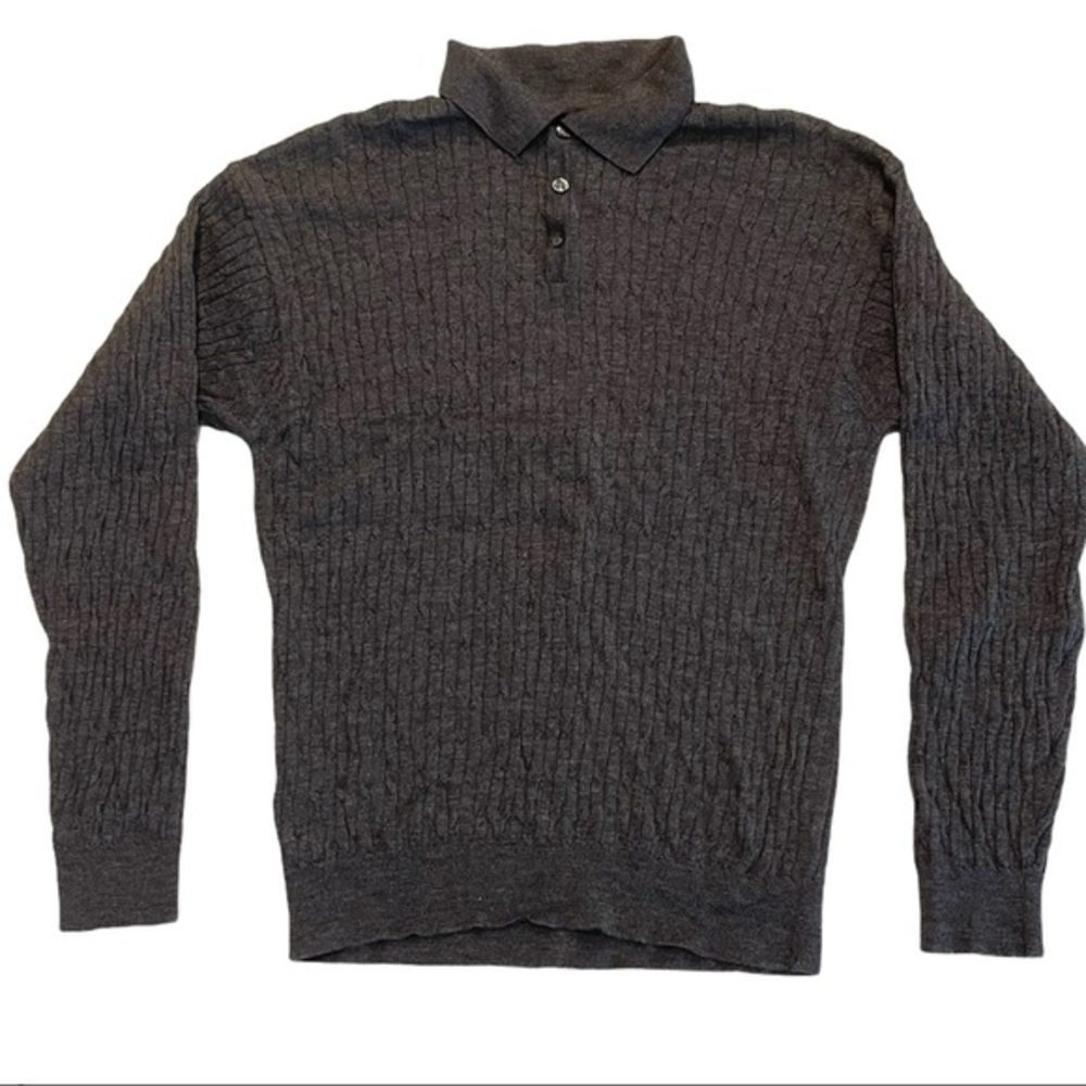 GIASONE Wool Long Sleeve Collared Sweater Size L